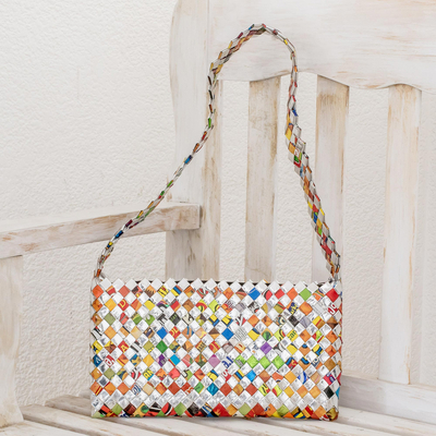 CANDY WRAPPER - Woven Shoulder Bag / Purse - Multicolor RECYCLED