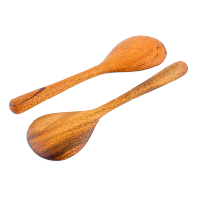 Cucharas para servir de madera, (par) - Cucharas para servir de madera hechas a mano (par) 