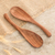 Wood mixing spatulas, 'Peten Surprise' (pair) - Wood Cooking Utensil Mixing Spatulas (Pair)