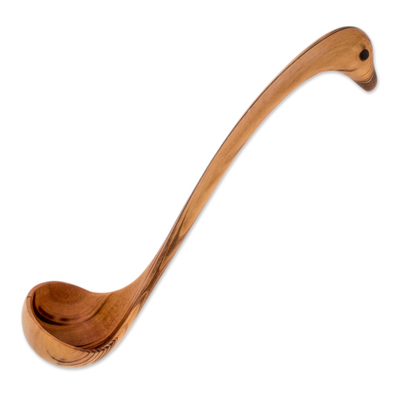 hand carved wooden ladle