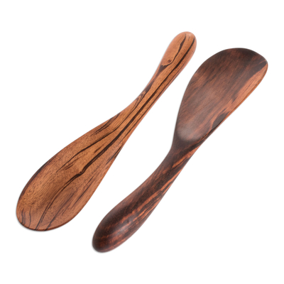 Curated gift set, 'Mother Nature's Cuisine' - Nature-Theme Wood Serving Utensils Curated Gift Set