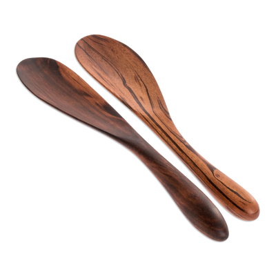 Curated gift set, 'Mother Nature's Cuisine' - Nature-Theme Wood Serving Utensils Curated Gift Set