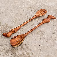 Wood spoons, 'Spicy Peten' - Hand Made Wood Spoons