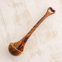 Wood ladle, 'Heart of Maya' - Handmade Wood Ladle Spoon