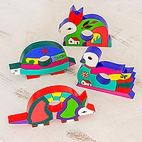 Featured review for Pinewood napkin rings, Happy Animals (set of 4)