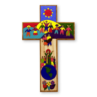 Unique Hand Painted Wood Cross