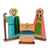Pinewood nativity scene, 'Joy' (5 pieces) - Collectible Christianity Wood Sculpture (5 Pieces)