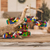 Kiefernholz-Ornamente, 'Engelstrompeten' (Satz von 6 Stück) - 6er-Set weihnachtliche Holzornamente