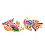 Pinewood ornaments, 'Skybird' (set of 6) - Pinewood ornaments (Set of 6)