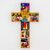 Pinewood cross, 'Country Woman' - Handcrafted Religious Wood Wall Cross (image 2) thumbail