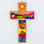 Pinewood cross, 'El Salvador Animals' - Handmade Christianity Wood Cross