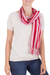 Cotton scarf, 'Solola Rose' - Hand Loomed Cotton Women's Scarf