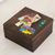 Pinewood box, 'El Salvador Woman' - Hand Painted Wood Decorative Box thumbail
