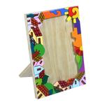 Pinewood photo frame, 'Happy Home' (4x6) - Pinewood photo frame (4x6)