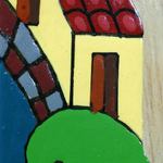 Pinewood photo frame, 'Happy Home' (4x6) - Pinewood photo frame (4x6)