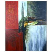 'Agua' - Pintura de arte abstracto de paisaje