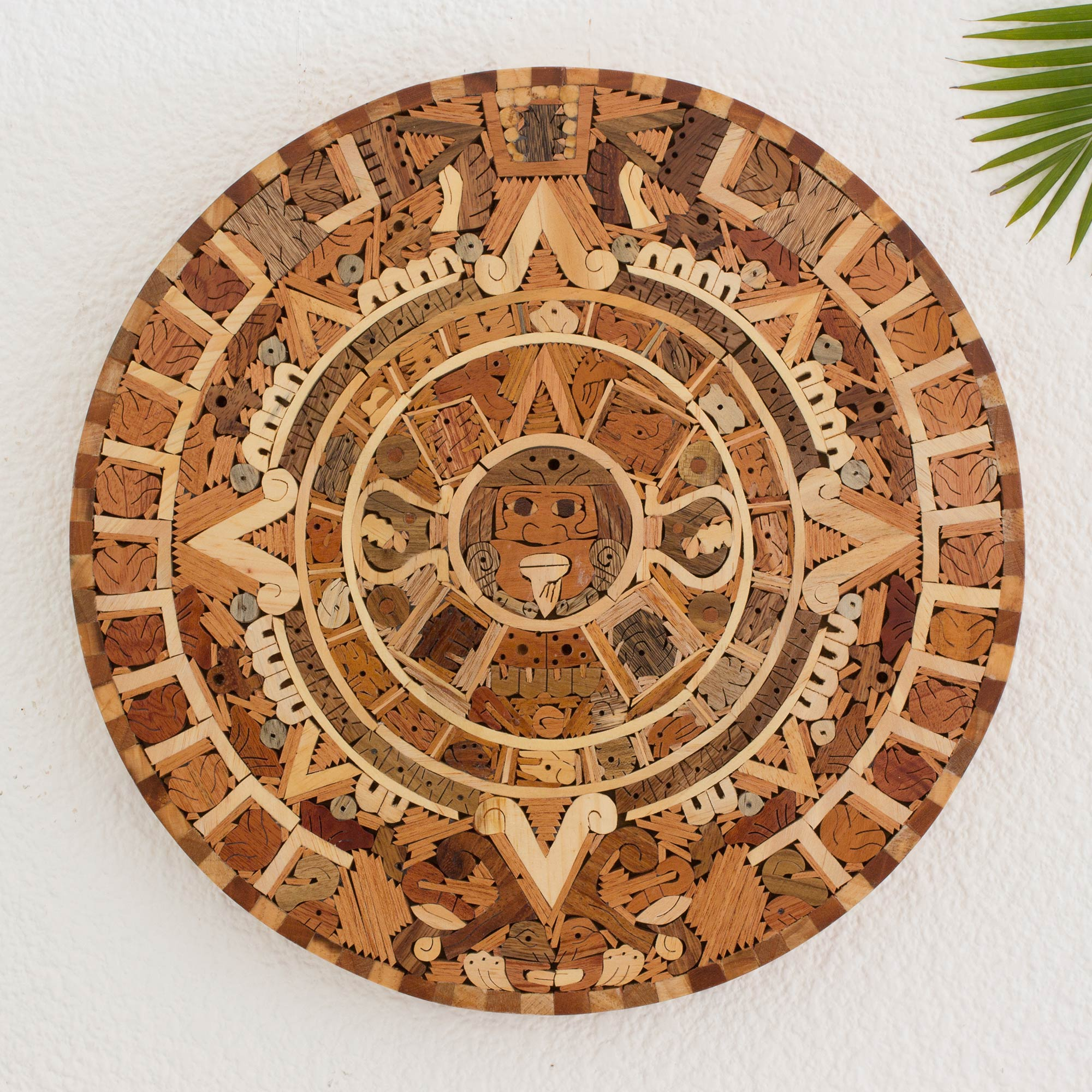 Central American Archaeological Wood Calendar Aztec Calendar NOVICA
