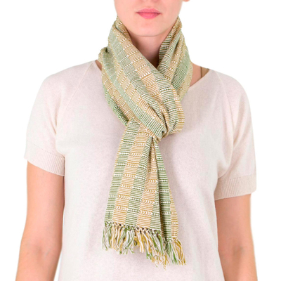 Baumwollschal - handgewebter Schal aus 100 % Baumwolle 