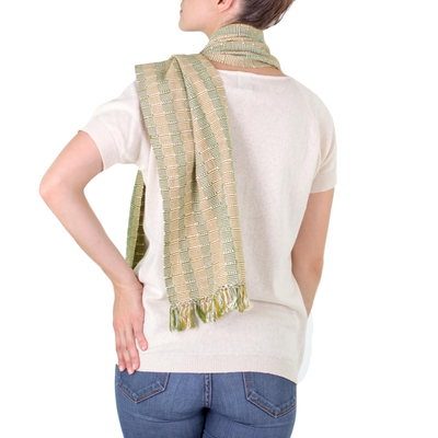 Baumwollschal - handgewebter Schal aus 100 % Baumwolle 