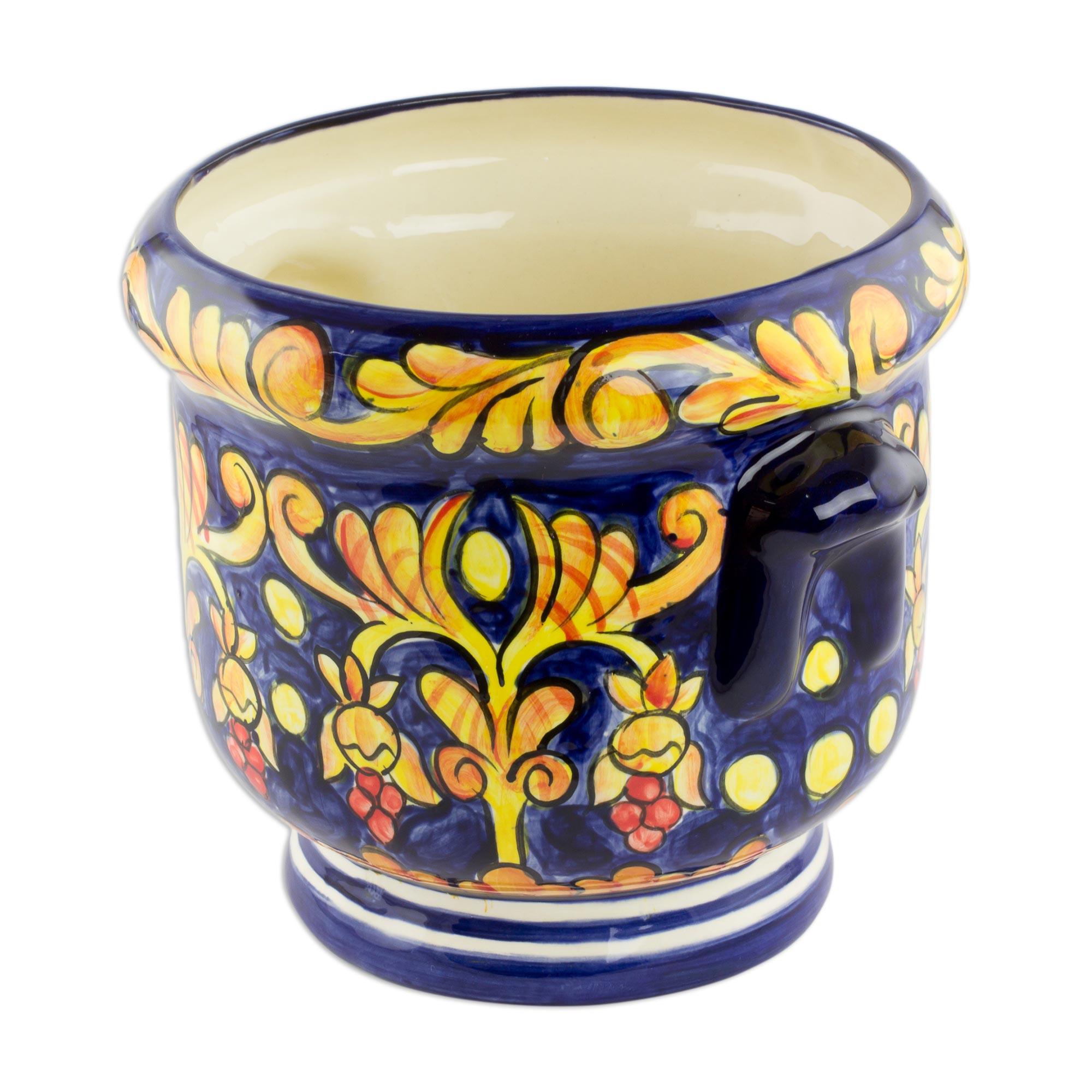 Hand Made Central American Ceramic Flower Pot - Royalty | NOVICA