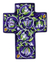 Ceramic cross, 'Water Hyacinths' - Ceramic cross thumbail