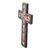 Ceramic cross, 'Color Harmony' - Handmade Christianity Ceramic Wall Cross