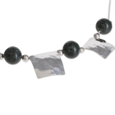 Halskette mit Jade-Anhänger - Glücksbringer-Jade-Halskette aus Sterlingsilber zum Sammeln