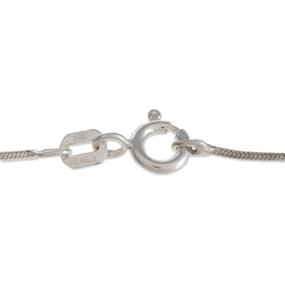 Halskette mit Jade-Anhänger - Glücksbringer-Jade-Halskette aus Sterlingsilber zum Sammeln
