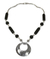 Jade pendant necklace, 'Jaguar Moon' - Unique Sterling Silver Pendant Jade Necklace thumbail