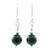 Jade dangle earrings, 'Jaguar Moon' - Handcrafted .925 Sterling Silver Jade Dangle Earrings