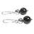 Jade dangle earrings, 'Jaguar Moon' - Handcrafted .925 Sterling Silver Jade Dangle Earrings
