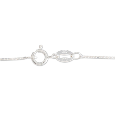 Halskette mit Jade-Anhänger - Sammlerstück-Damen-Halskette aus Sterlingsilber mit Jade-Anhänger