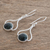 Jade dangle earrings, 'Modern Mixco' - Hand Crafted Sterling Silver Dangle Jade Earrings (image 2b) thumbail