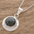 Jade pendant necklace, 'Saturn' - Handcrafted Sterling Silver Pendant Jade Necklace