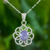 Jadeblüten-Halskette, 'Maya Lilac' - Einzigartige florale Sterling Silber Anhänger Jade Halskette