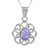Jadeblüten-Halskette, 'Maya Lilac' - Einzigartige florale Sterling Silber Anhänger Jade Halskette