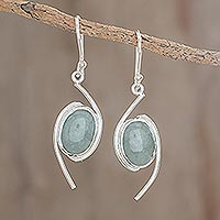 Jade dangle earrings, 'Path of Life' - Jade dangle earrings