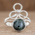 Jade cocktail ring, 'Trinity of Faith' - Modern Guatemalan Sterling Silver Jade Ring (image 2b) thumbail
