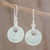 Jade dangle earrings, 'Maya Memory' - Unique Sterling Silver Dangle Jade Earrings (image 2) thumbail