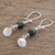Jade dangle earrings, 'Maya Aesthetic' - Central American Sterling Silver Jade Dangle Earrings (image 2b) thumbail