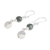 Jade dangle earrings, 'Maya Aesthetic' - Central American Sterling Silver Jade Dangle Earrings (image 2c) thumbail