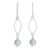 Jade dangle earrings, 'Maya Empress' - Handcrafted Modern Sterling Silver Jade Dangle Earrings (image 2a) thumbail