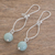 Jade dangle earrings, 'Maya Empress' - Handcrafted Modern Sterling Silver Jade Dangle Earrings (image 2b) thumbail