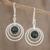 Jade dangle earrings, 'Eternal Cosmos' - Handcrafted 925 Sterling Silver and Jade Dangle Earrings thumbail