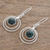 Jade dangle earrings, 'Eternal Cosmos' - Handcrafted 925 Sterling Silver and Jade Dangle Earrings (image 2b) thumbail