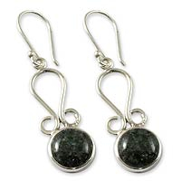 Jade dangle earrings, 'Polochic River' - Jade dangle earrings