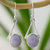Jade dangle earrings, 'Mixco Lady' - Central American Sterling Silver Jade Dangle Earrings