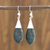 Jade dangle earrings, 'Maya Lance of Life' - Fair Trade Good Luck Sterling Silver Jade Dangle Earrings (image 2) thumbail