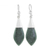 Jade dangle earrings, 'Maya Lance of Life' - Fair Trade Good Luck Sterling Silver Jade Dangle Earrings (image 2a) thumbail