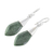Jade dangle earrings, 'Maya Lance of Life' - Fair Trade Good Luck Sterling Silver Jade Dangle Earrings